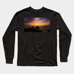 Sunset at a Rocky Beach Long Sleeve T-Shirt